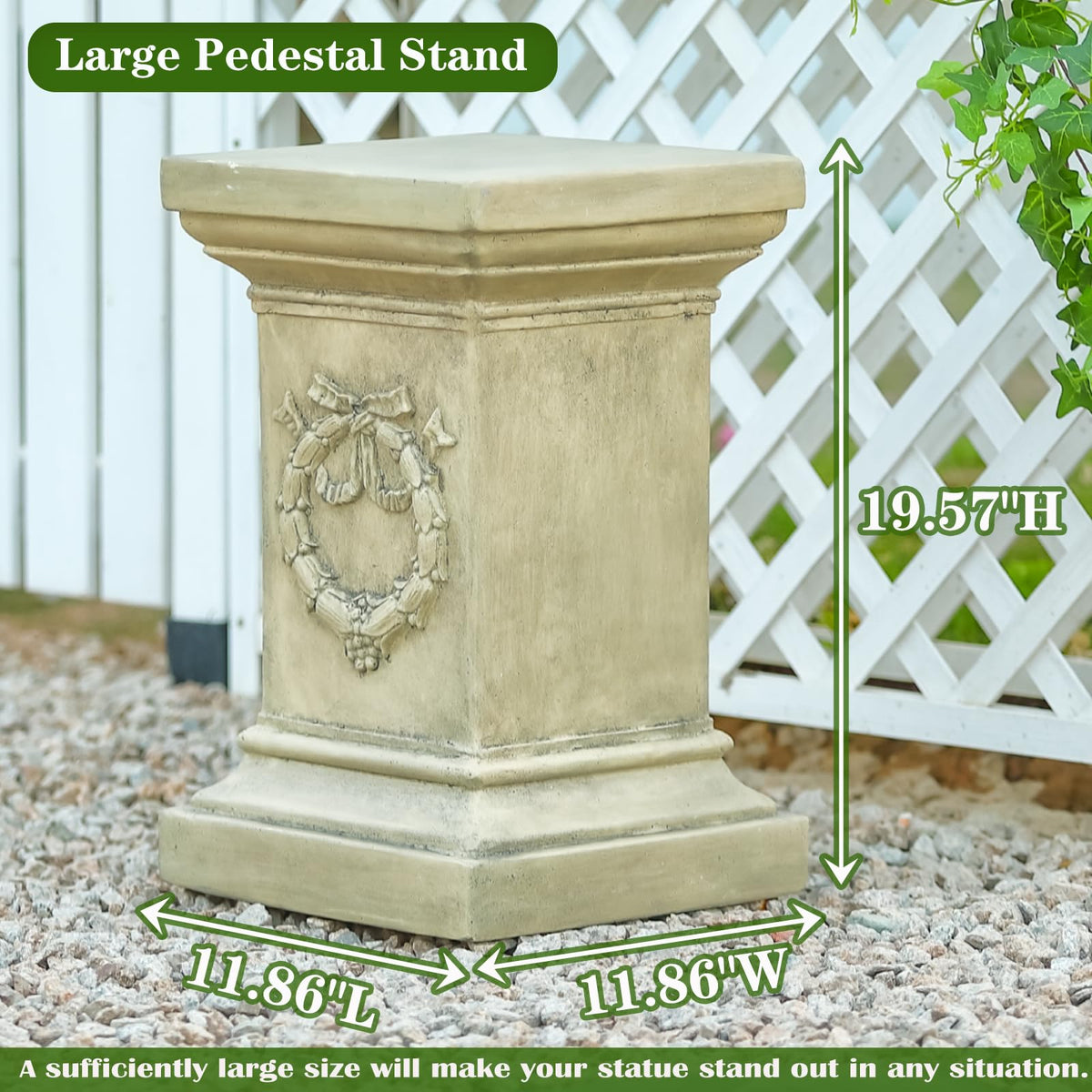 MOCOME multi-use pedestal doubles as plant stand and small side table.