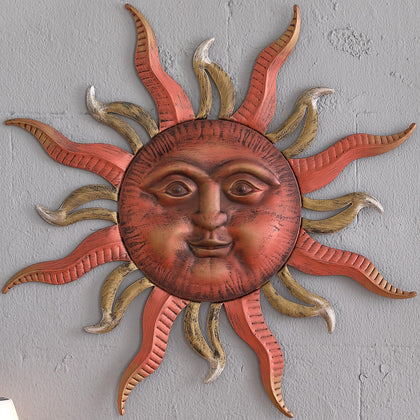 MOCOME sun wall decor 31inch outdoor adds vibrant color to garden.