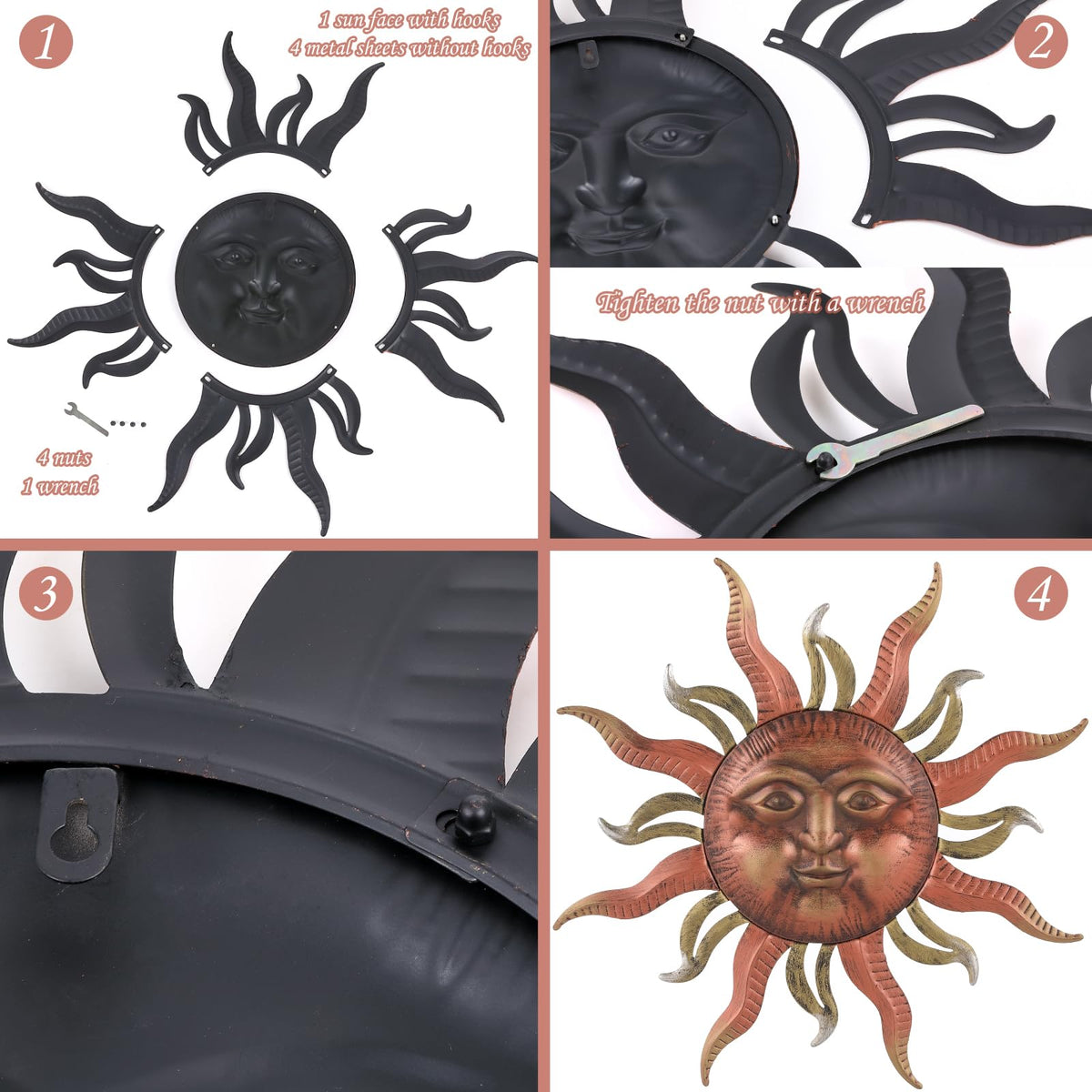 MOCOME sun wall decor suitable for patios and living spaces.
