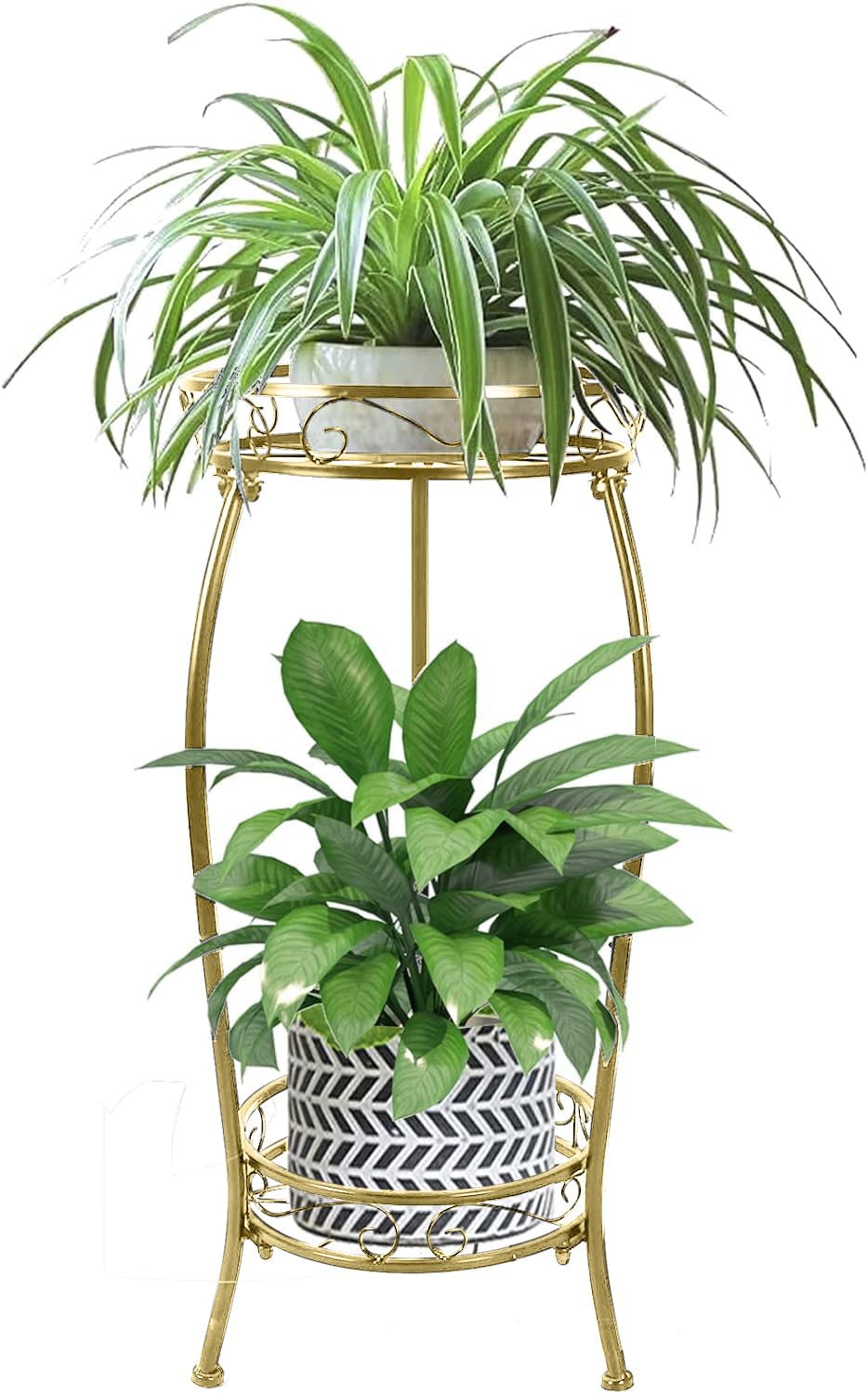 MOCORY plant stand 2-tier with two shelves keeps compact indoor greenery organized