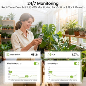 MOCREO dew point and VPD readings help balance humidity levels.