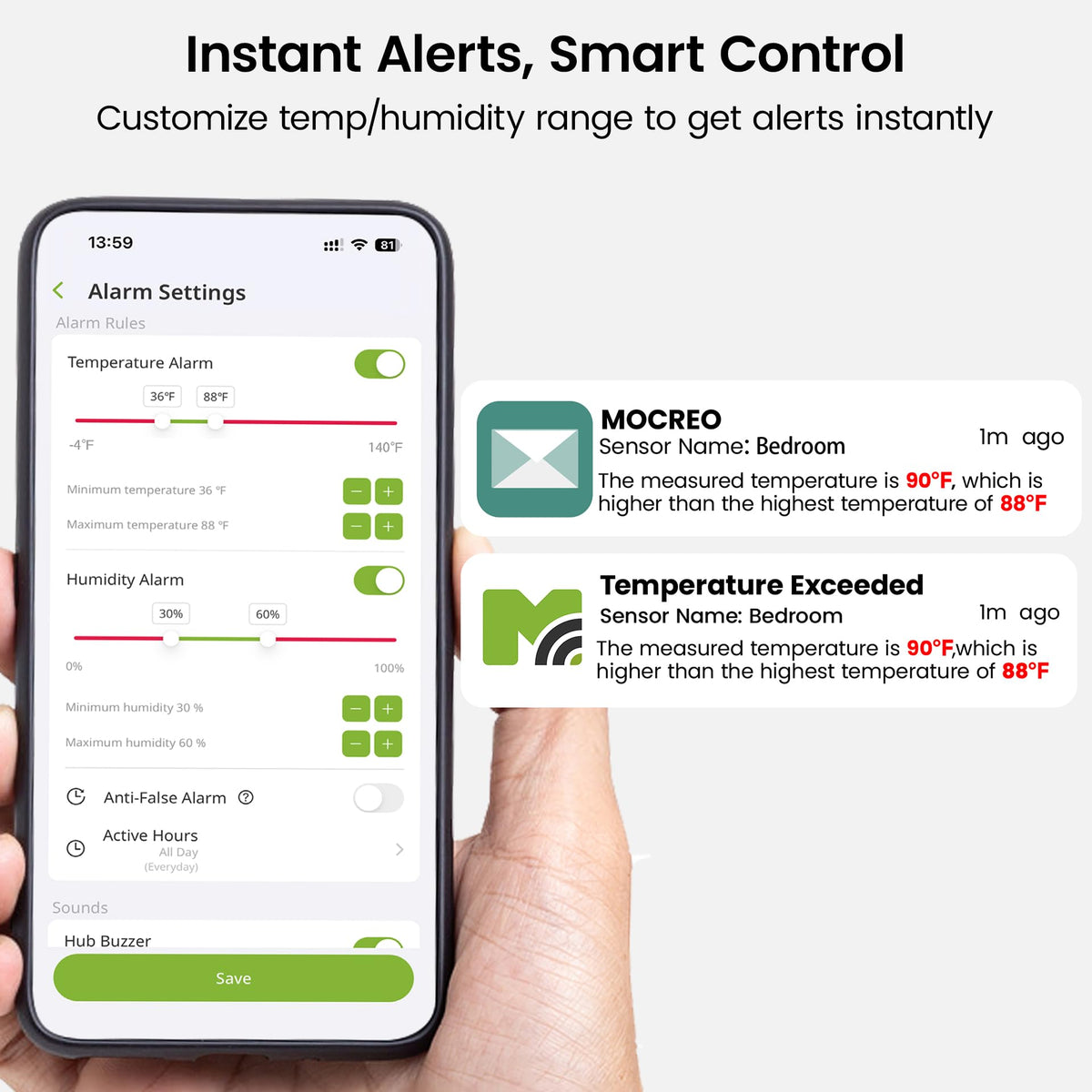 MOCREO three-sensor system enables broad monitoring across spaces.