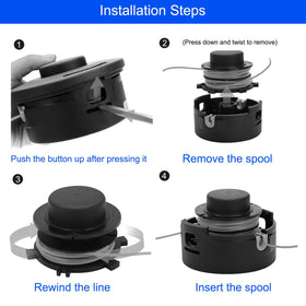 MOCW split-spool trimmer head for stable line feed and less tangling