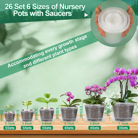 Modacraft clear nursery pot 3-9-inch provides visibility for moisture checks.