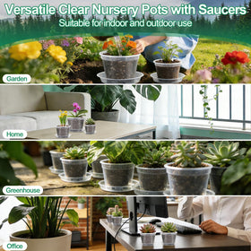 Modacraft set with saucers, tools, and labels helps organize indoor gardens.