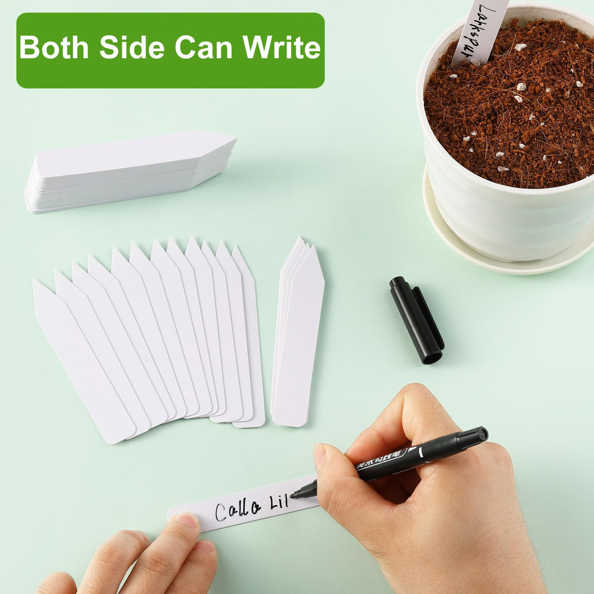 ModaSin waterproof PVC plant labels resist rain and sun for durable labeling.