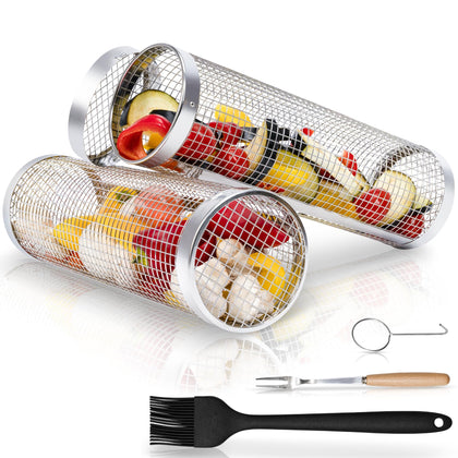 MODAURA rolling grill baskets assembly for easy setup and storage.
