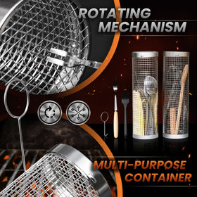 MODAURA stainless steel grill basket delivers durable, rust-resistant grilling.