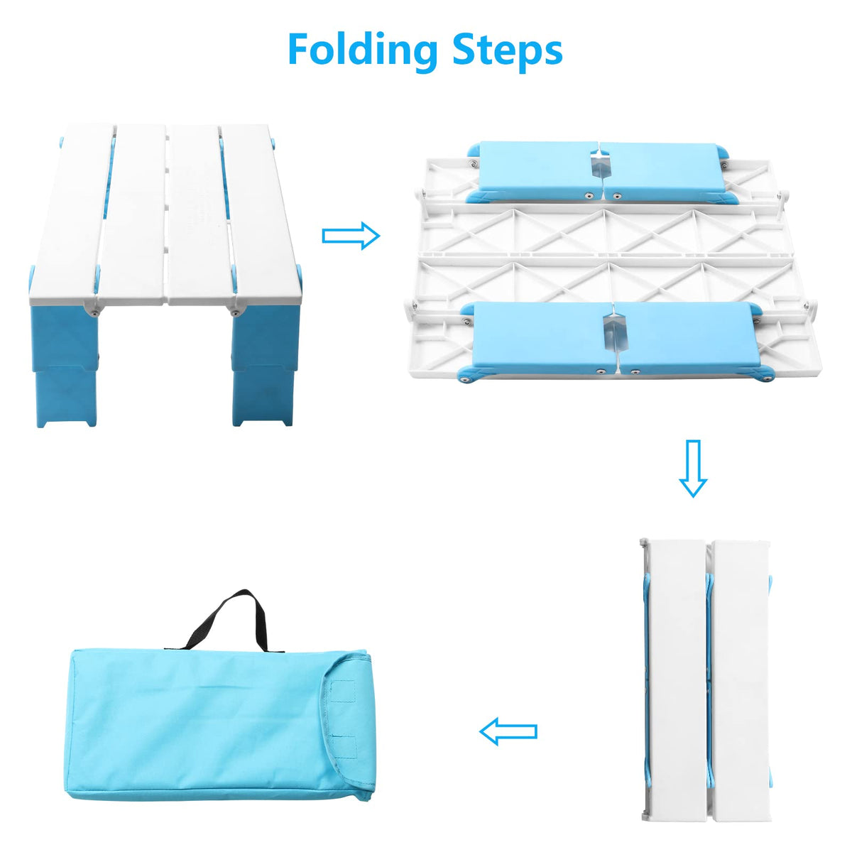 Modern-Depo beach table with carry bag ready for camping or picnics