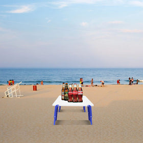 Modern-Depo blue beach table during a picnic
