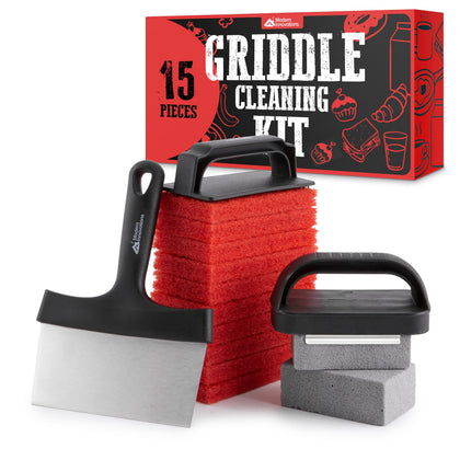 Modern Innovations griddle cleaner pads kit for fast grime removal on hot flat tops.