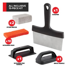 Modern Innovations indoor grill scraper cleans edges and stubborn residue quickly.