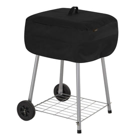MODERN LEISURE grill cover front view protects your charcoal grill from rain and dust.