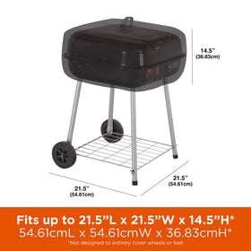 MODERN LEISURE grill cover side view shows durable water-resistant fabric for outdoor protection.