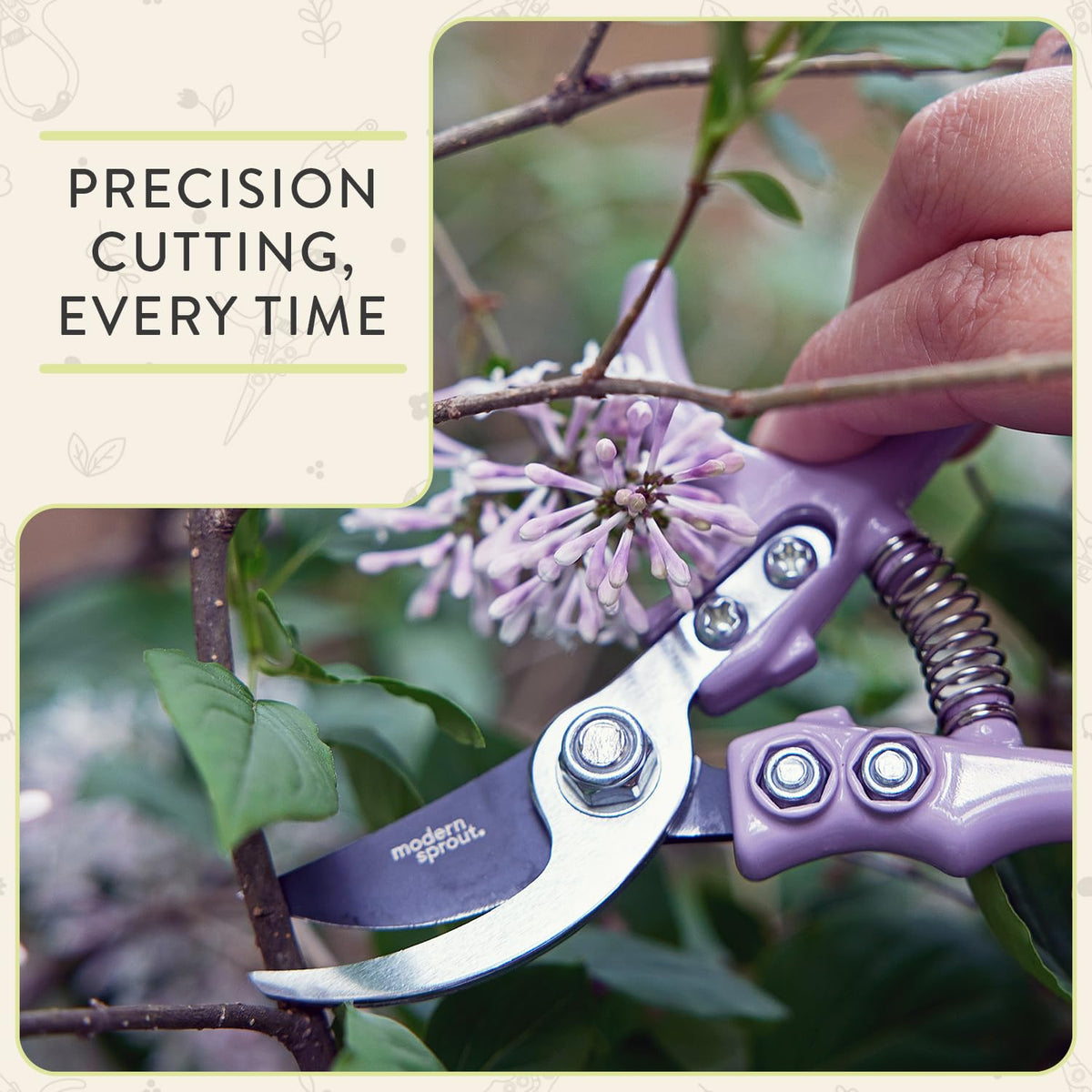 Modern Sprout pruner with ergonomic grip enhances comfort during trimming tasks.