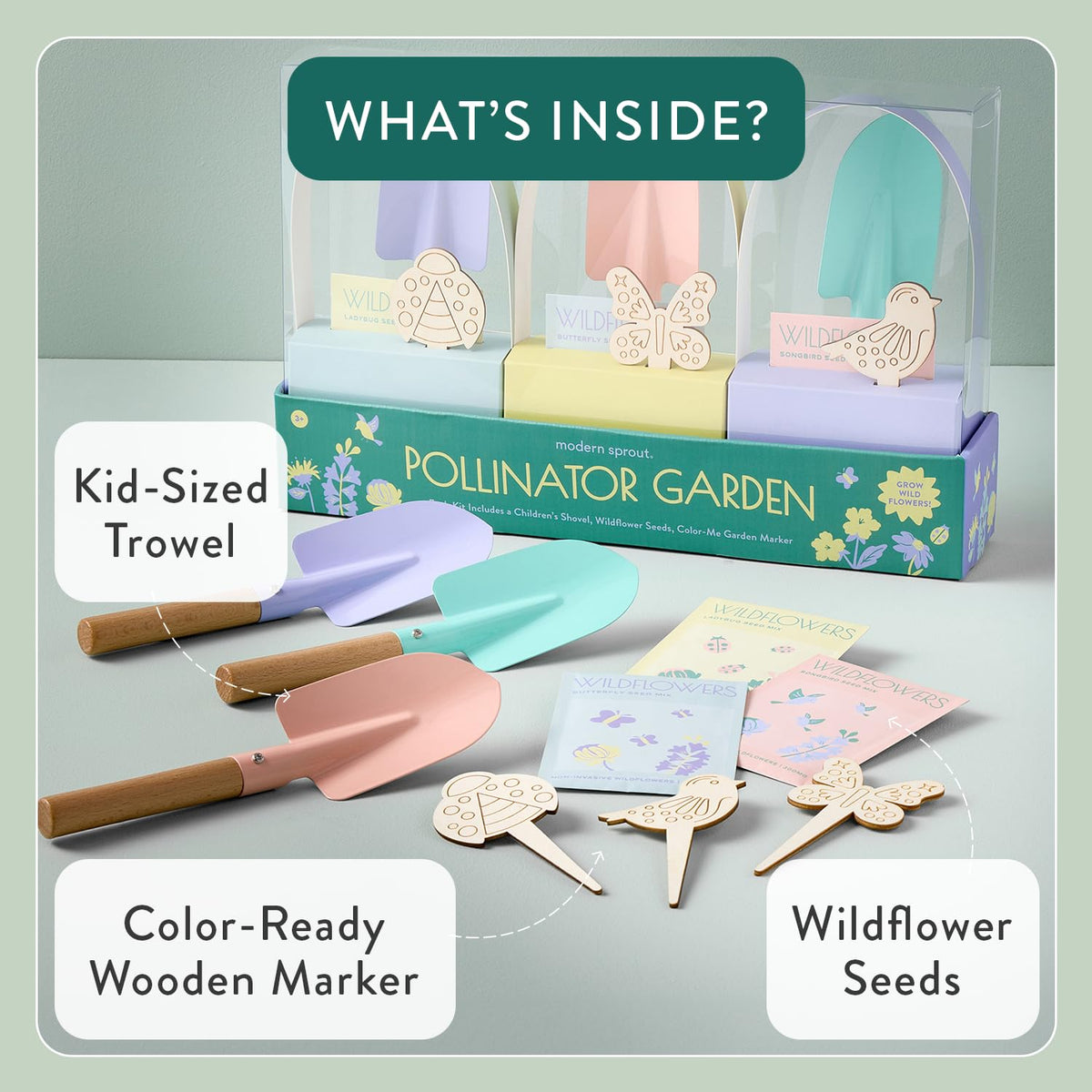 Modern Sprout kids trowels for little hands to dig and plant confidently