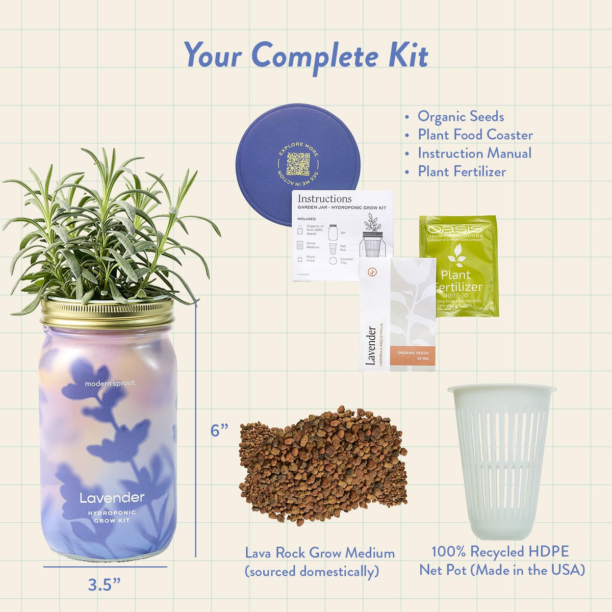 Modern Sprout Mason Garden Jar removable sleeve fits modern living spaces.