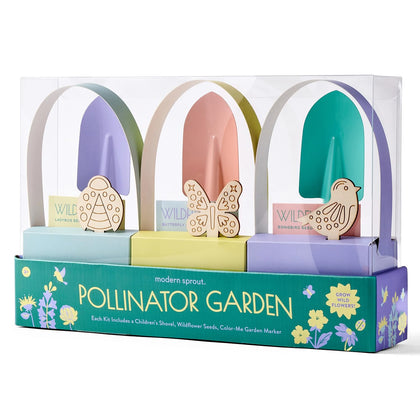 Modern Sprout pollinator garden gift set package in recyclable basket for eco-friendly gifting