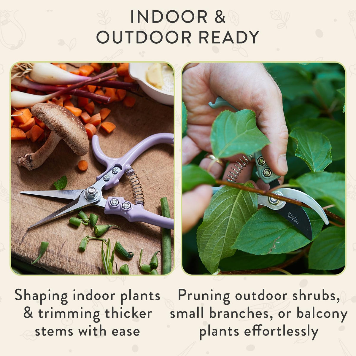 Modern Sprout safety lock keeps blades closed for safe storage
