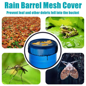 MODOSON rain barrel mesh cover drawstring close-up shows secure fit