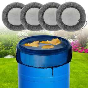 MODOSON rain barrel mesh cover top view protects barrel from debris