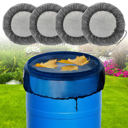 MODOSON rain barrel mesh cover top view protects barrel from debris