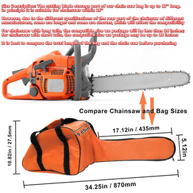 MOEBULB full-zip opening chainsaw bag allows quick storage and retrieval
