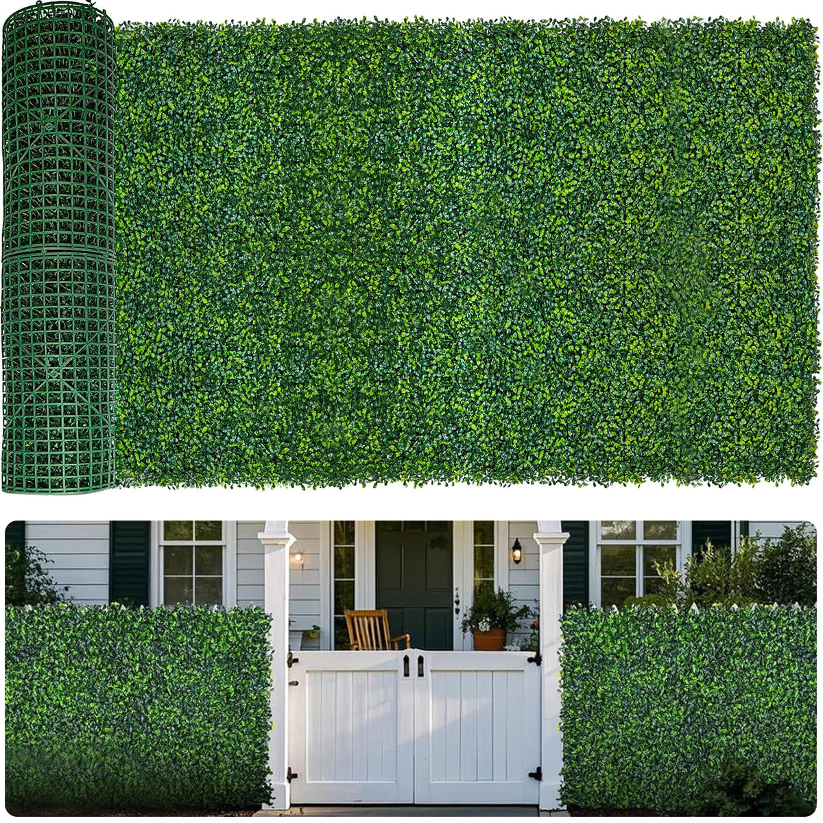 Moeput artificial boxwood roll close-up leaves for privacy