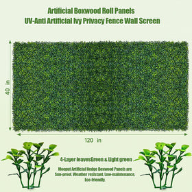 Moeput artificial boxwood roll privacy fence installation