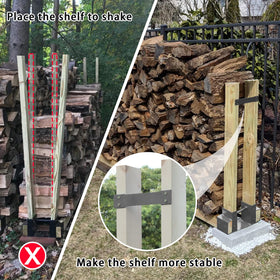 MOFEEZ drain holes prevent moisture buildup in stored firewood