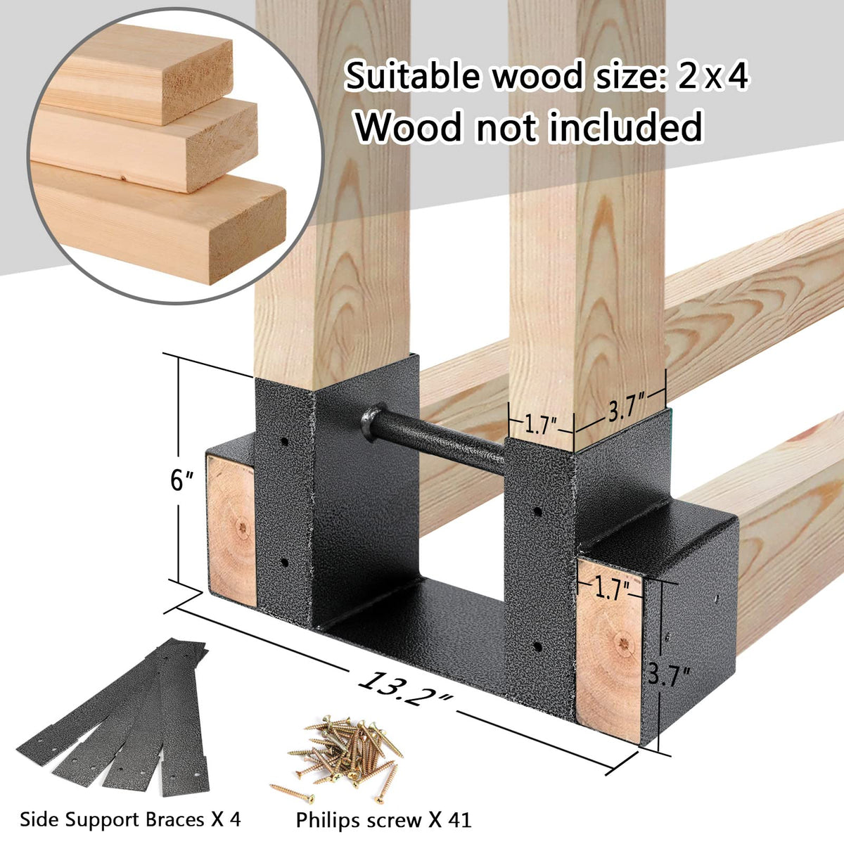MOFEEZ firewood log storage holder features sturdy 14ga steel for durable backyard use