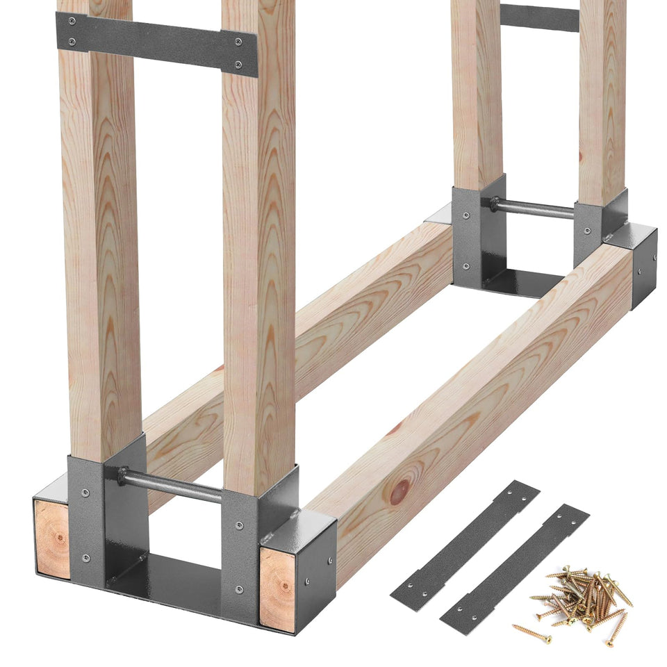 MOFEEZ outdoor firewood brackets assembly for easy setup and organized storage
