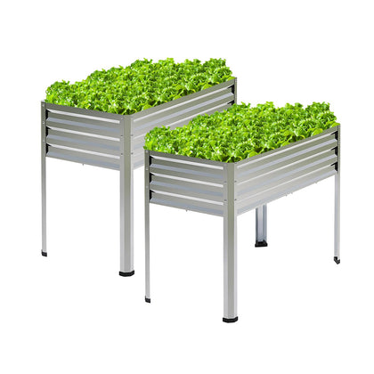 Mofesun galvanized raised bed legs - side view highlights elevated gardening access