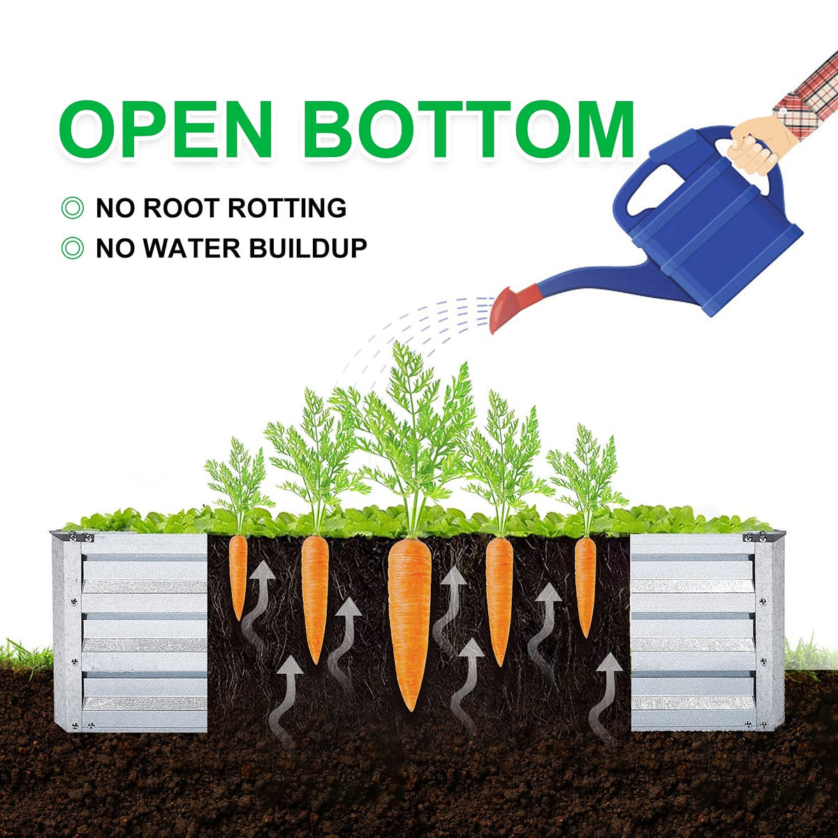 Mofesun rust-resistant galvanized-steel bed shown outdoors