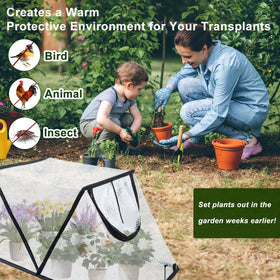 Mofuiry 2Pack Garden Row Cover guards seedlings from birds and bugs during germination.