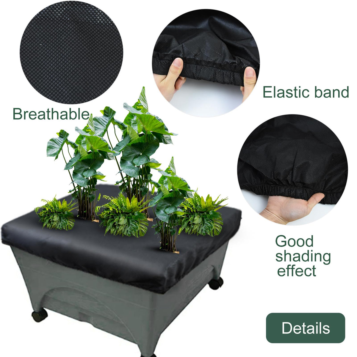 Mofuiry thick fabric mulch cover shields plants from animals.