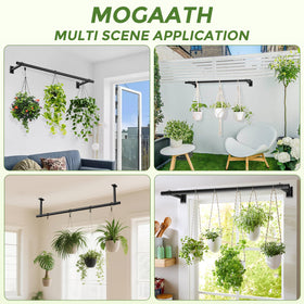 Mogaath versatile hanger accommodates various pots and hanging options.