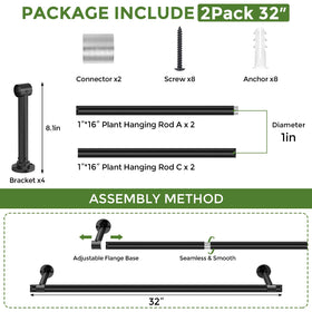 Mogaath wall or ceiling mounting with included anchors and hardware