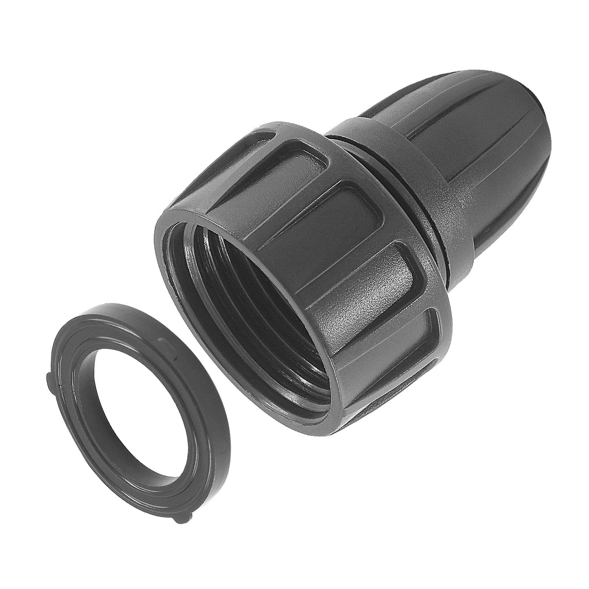 Moicstiy barbed drip irrigation connector prevents tubing slip.