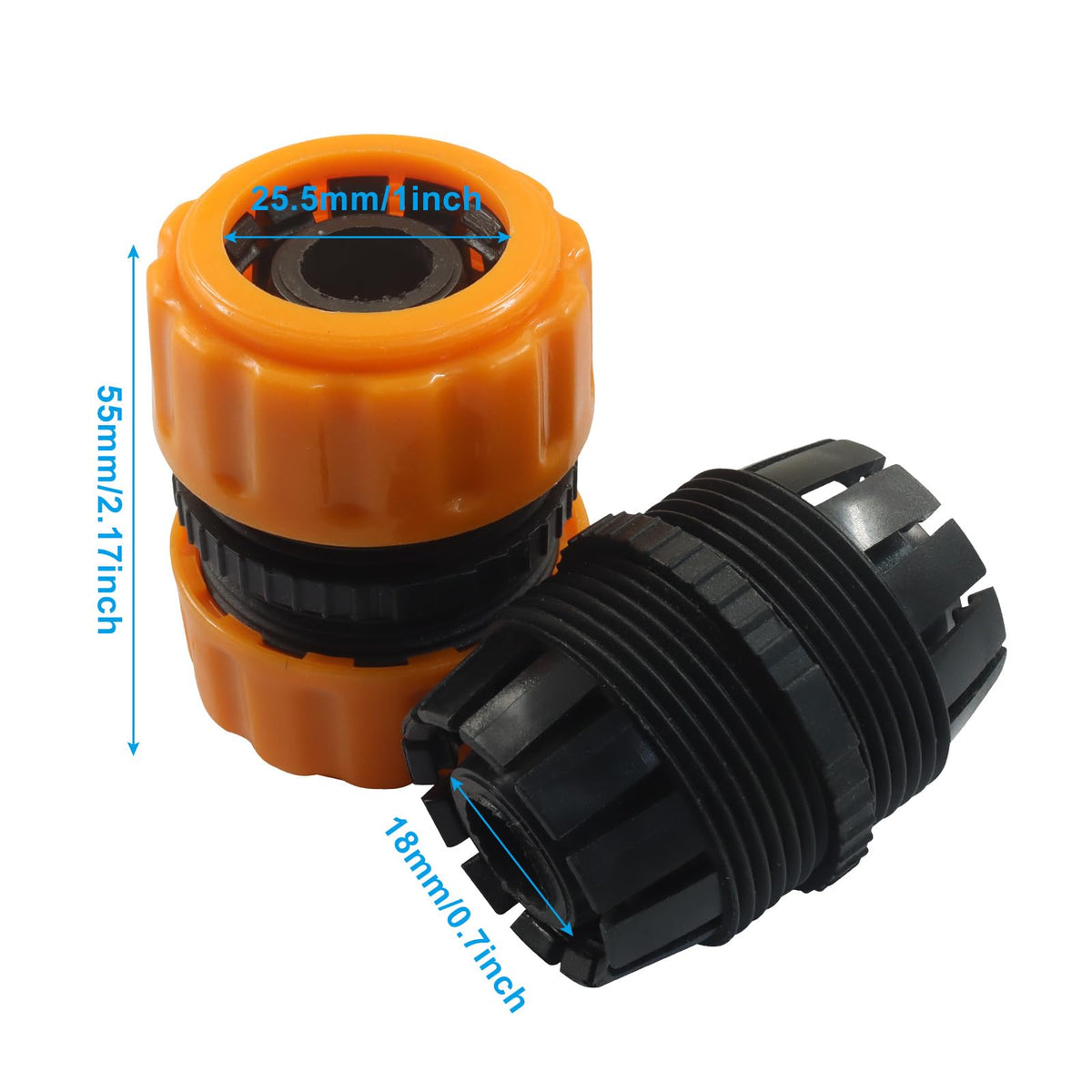 Moicstiy hose repair kit assembly shows secure, leak-free connections.
