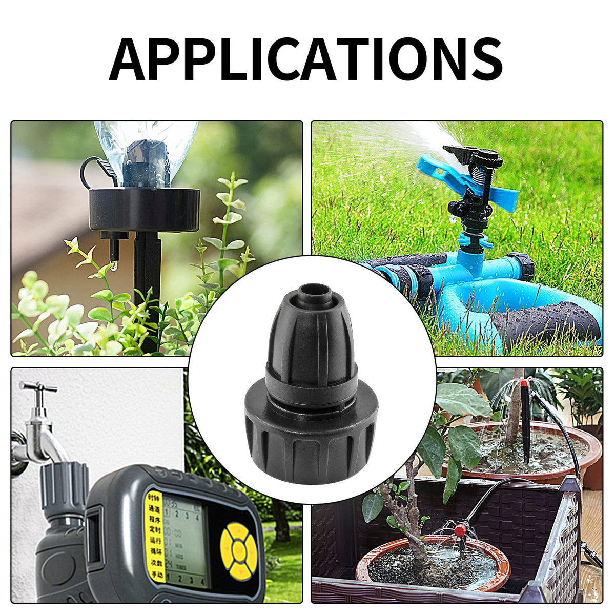 Moicstiy reusable irrigation fittings simplify future layout changes.