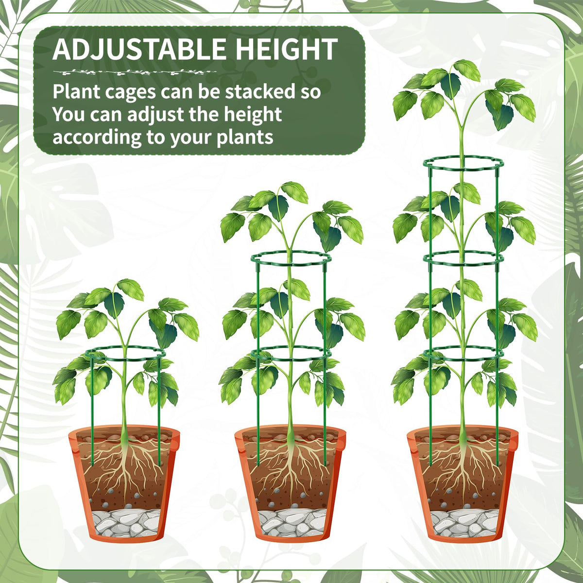 Moiggonoy ABS green plant stake closeup shows durable plastic.