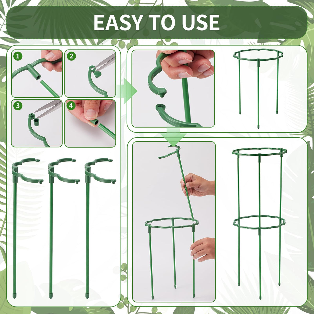 Moiggonoy tomato support stake keeps stems tidy.