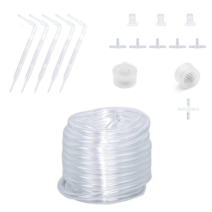 Moistenland drip irrigation kit contents with easy-to-assemble components.