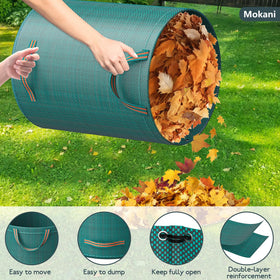Mokani foldable garden waste bags for compact storage when not in use