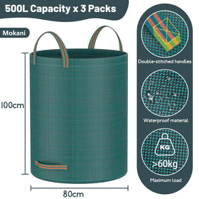 Mokani yard bags freestanding design keeping bags upright during yard work