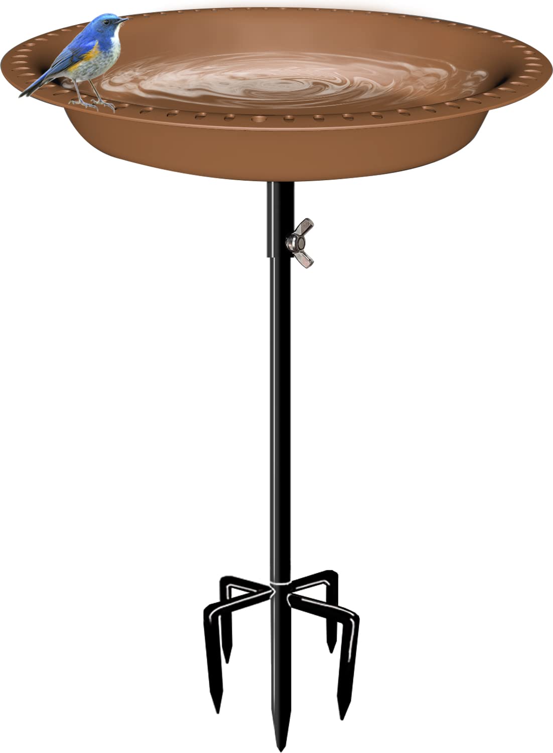 Mokeyder 29-inch oval birdbath basin showcasing stable outdoor design