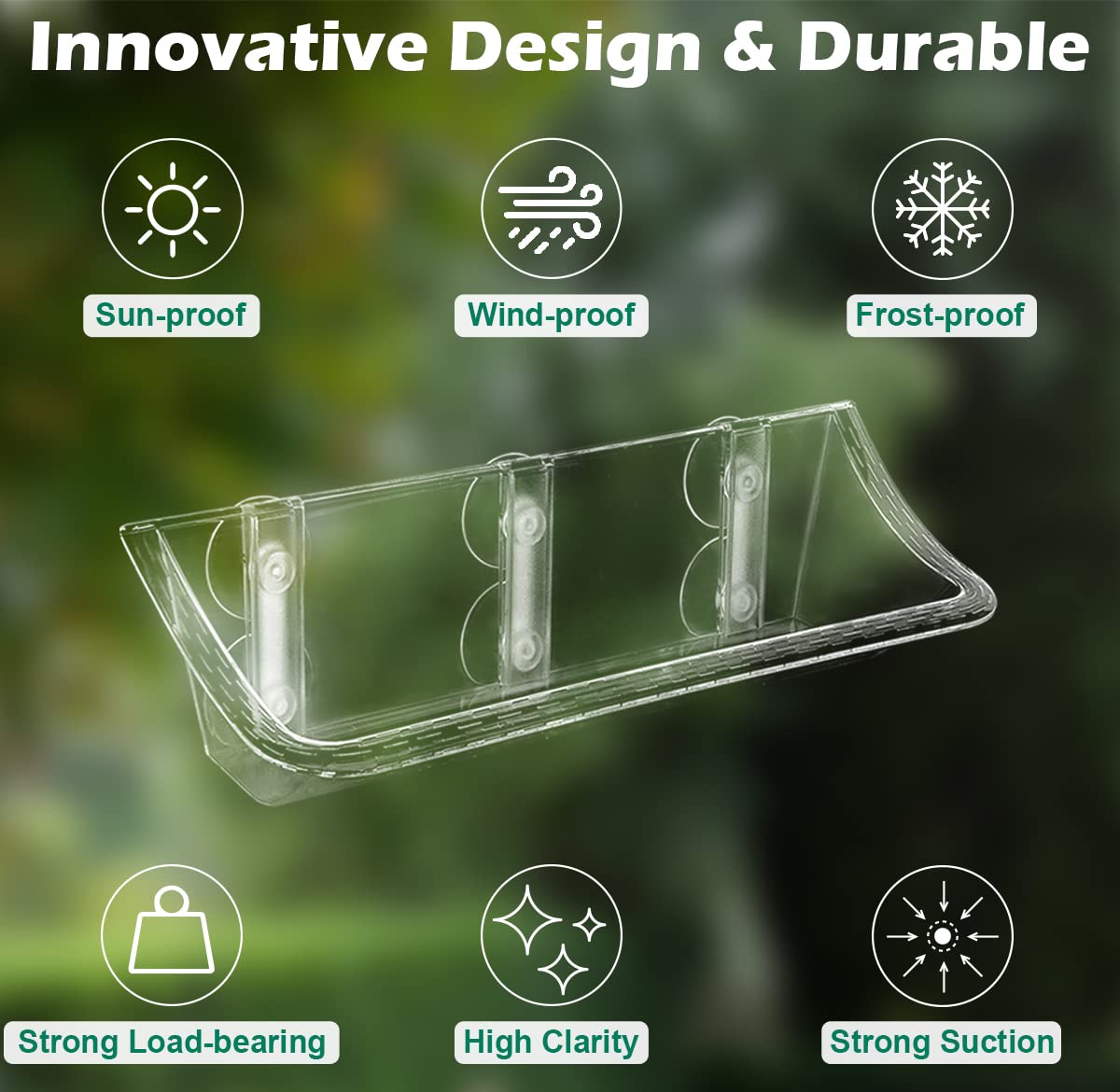 Mokeyder window feeder for outside viewing provides unobstructed birdwatching.