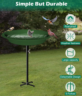 Mokeyder bird bath doubles as a gentle feeder option.