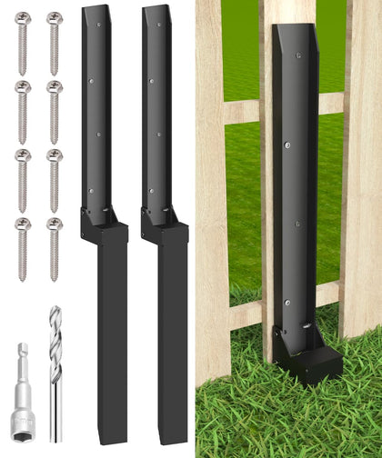 Mokeyder fence post anchor kit in-ground setup provides sturdy 31-inch support.